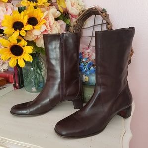 Cole Haan Brown Mid Calf Heeled Boots